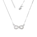 Gargantilha de Prata Símbolo do Infinito com Zircônias - 17328