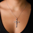 Gargantilha de Prata Cruz com Zircônia - 54325