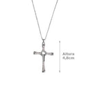 Gargantilha de Prata Cruz com Zircônia - 54325